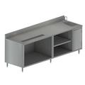 Bk Resources Stainless Beverage Table, Sink On Right, 5"Riser Electric Outlet 30X96 BEVT-3096R